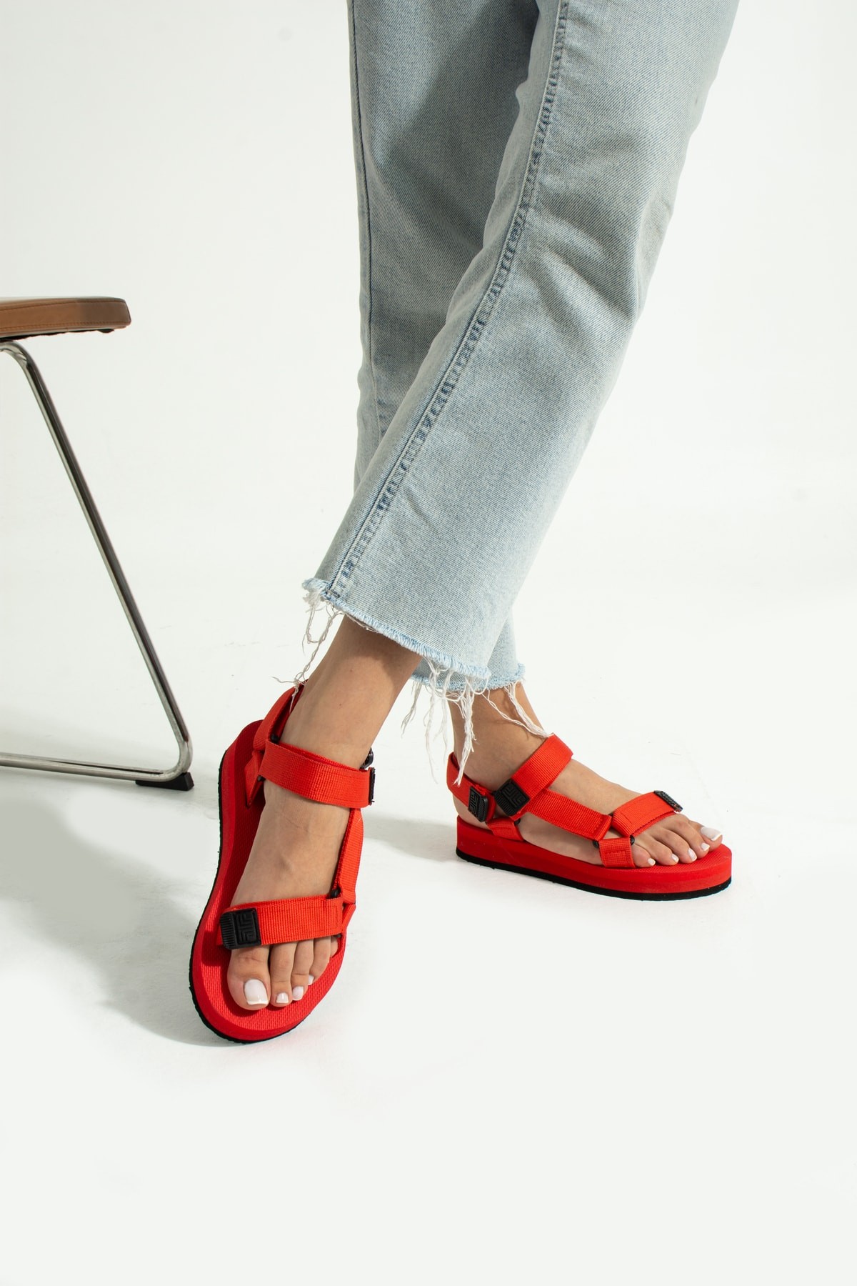 Tina Kadın Rahat Eva Taban Sandalet - kırmızı