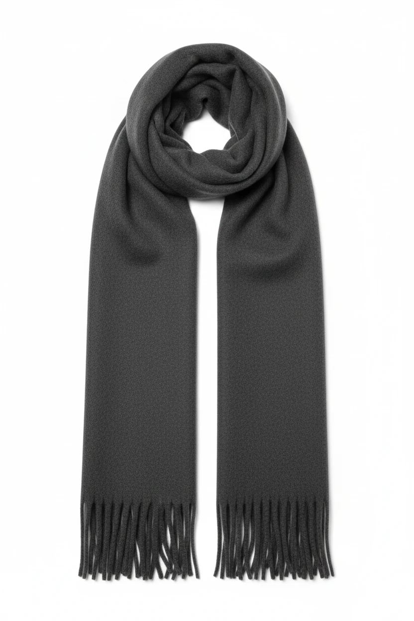 2li Set Puffy Yumuşak Dokulu Kadın Atkı Şal Omuz Şalı 50x190 cm - füme bordo