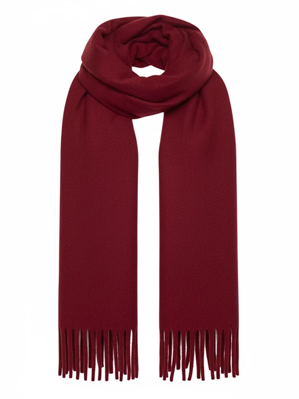 2li Set Puffy Yumuşak Dokulu Kadın Atkı Şal Omuz Şalı 50x190 cm - krem bordo