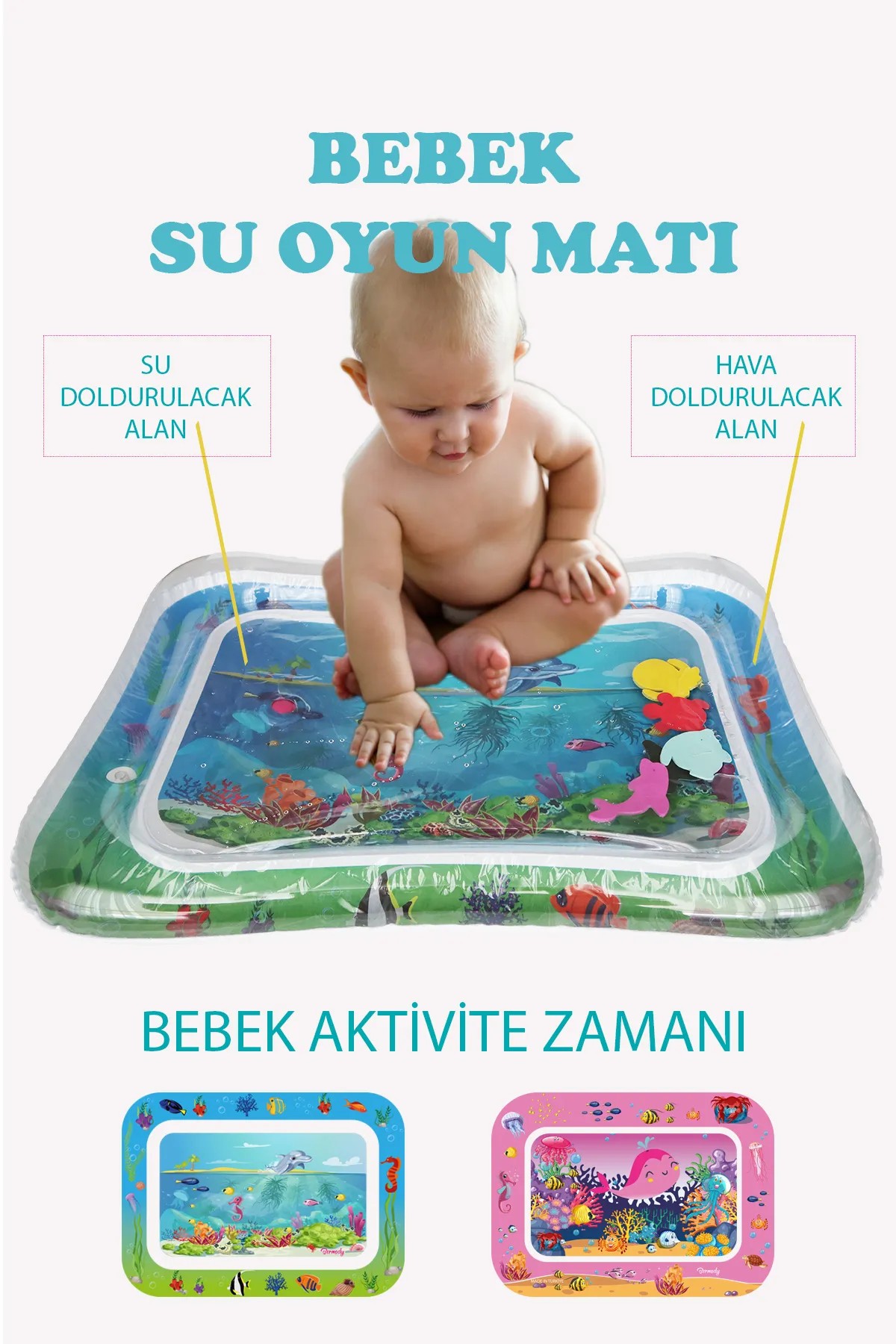 Eğlenceli Bebek Su Oyun Matı