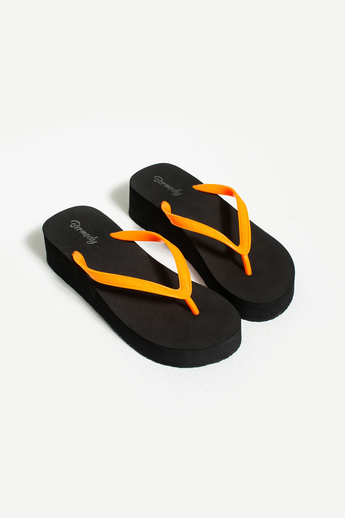 Pamela Platform Parmak Arası Pvc Acıtmaz Plaj Terliği Flip Flops - turuncu