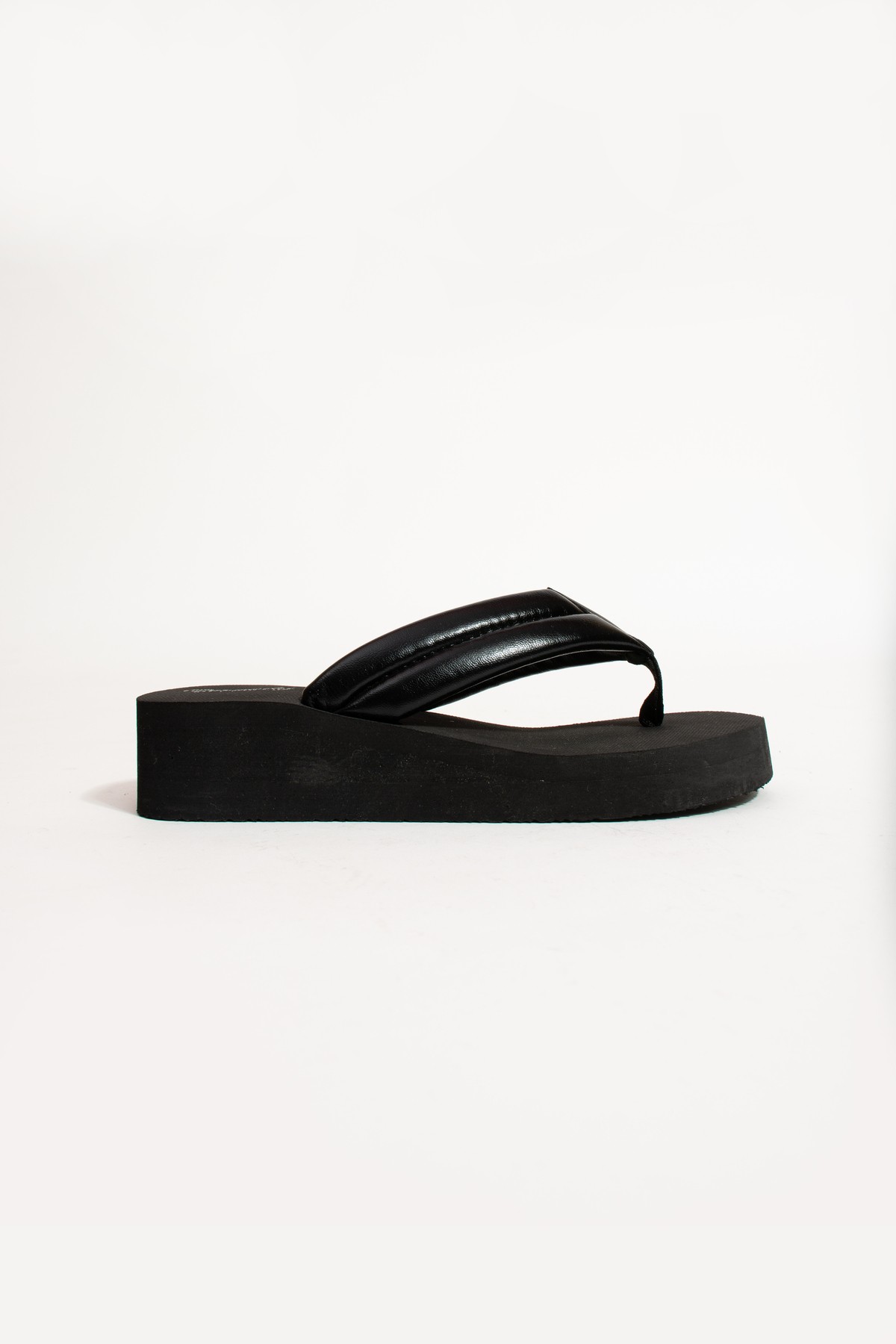 Nora Platform Topuk 4,5 cm Kadın Platform Parmak Arası Plaj Terlik Flip Flops - si̇yah