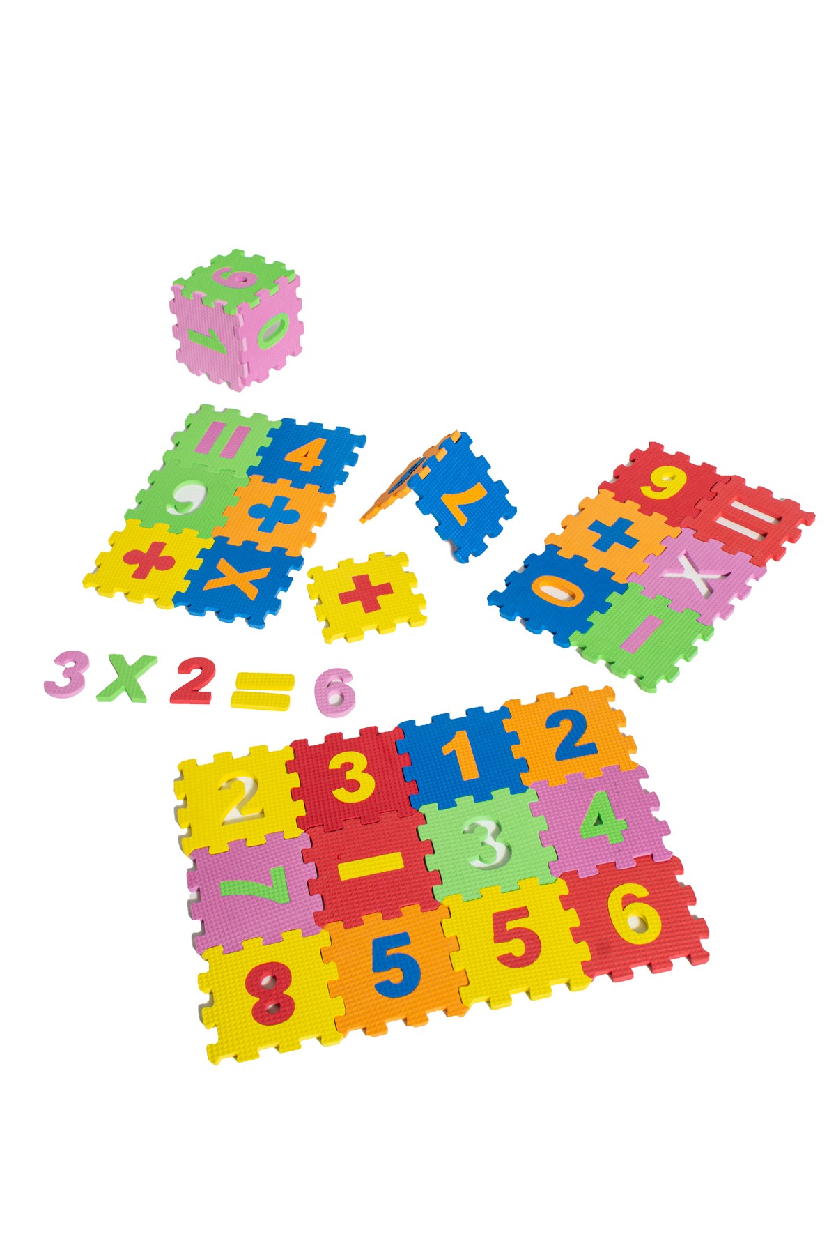 Harf Ve Matematik Seti Eva Puzzle Eğitici Oyuncak & 66 Parça Mini Yer Karosu