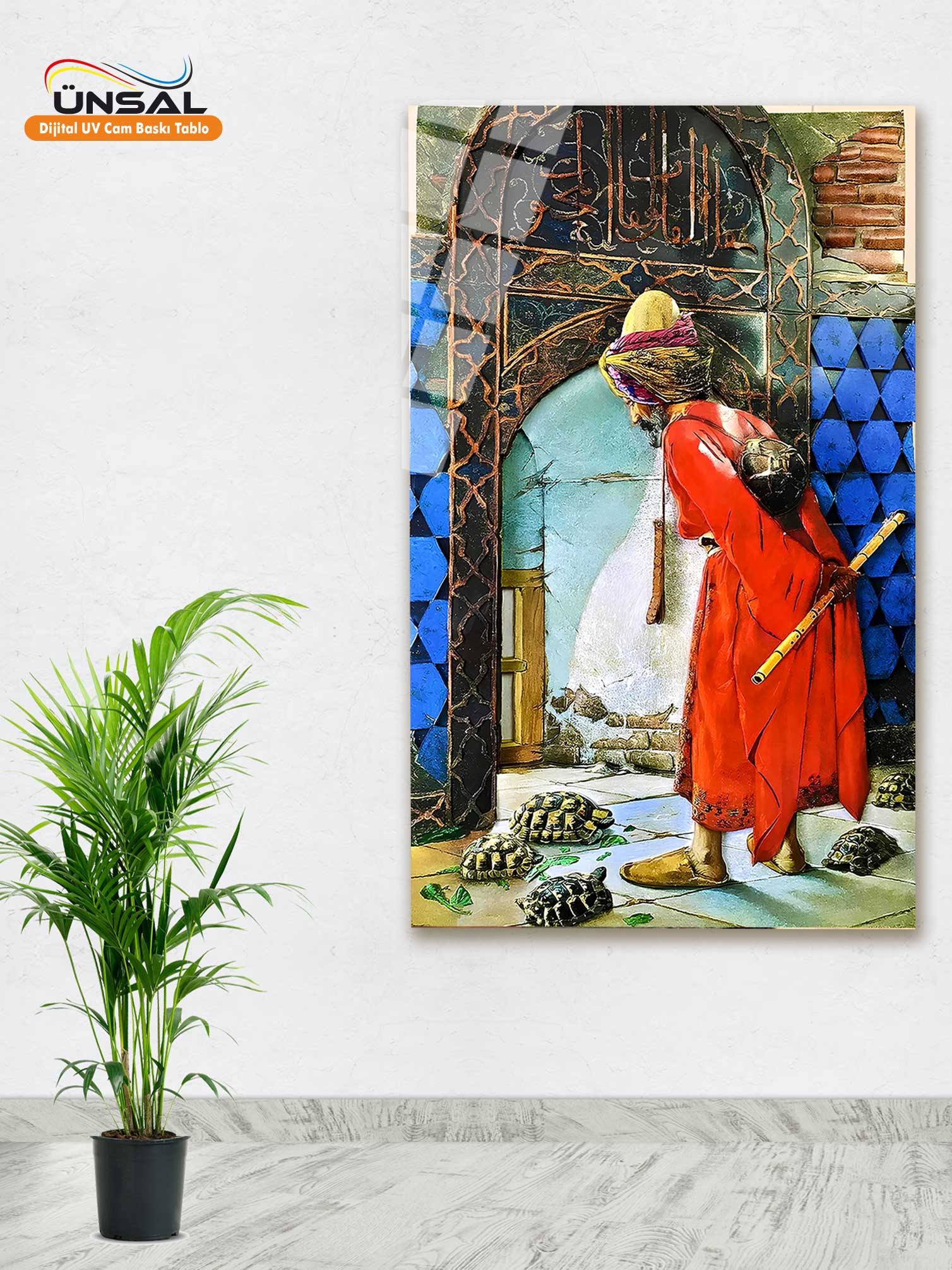 Kaplumbağa Terbiyecisi Cam Tablo