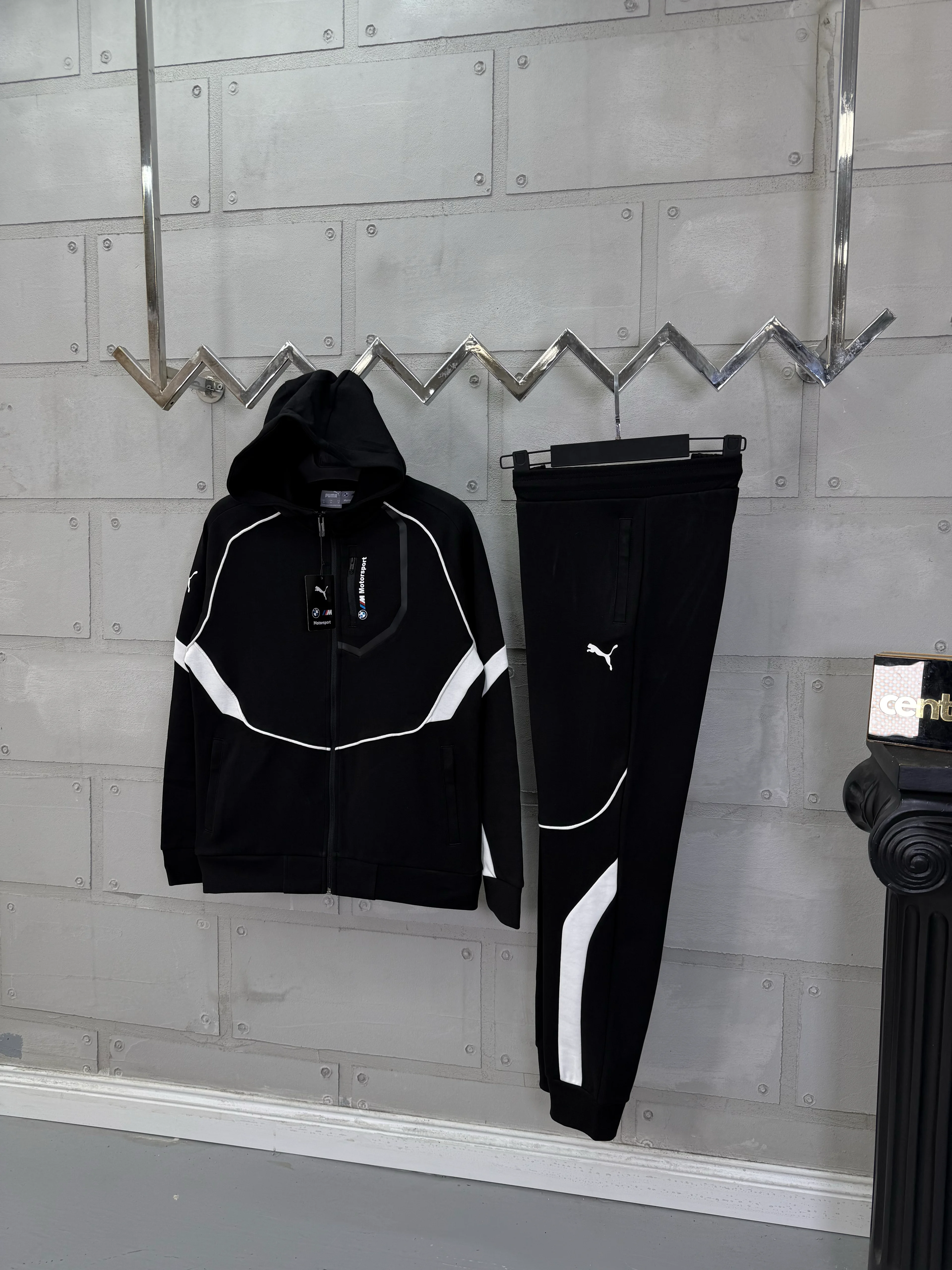 BMW Kapşonlu Eşofman Takım Siyah 