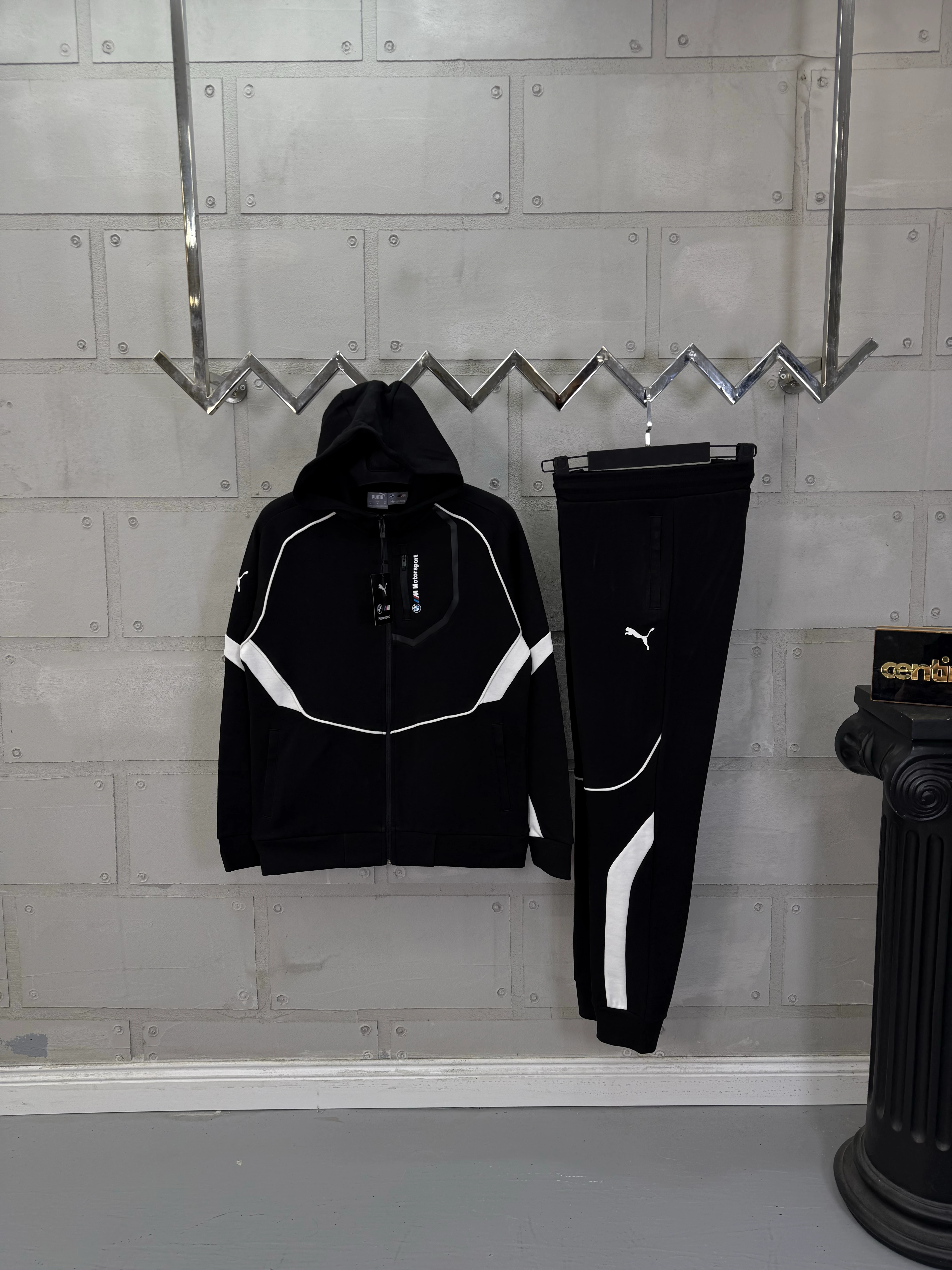 BMW Kapşonlu Eşofman Takım Siyah 