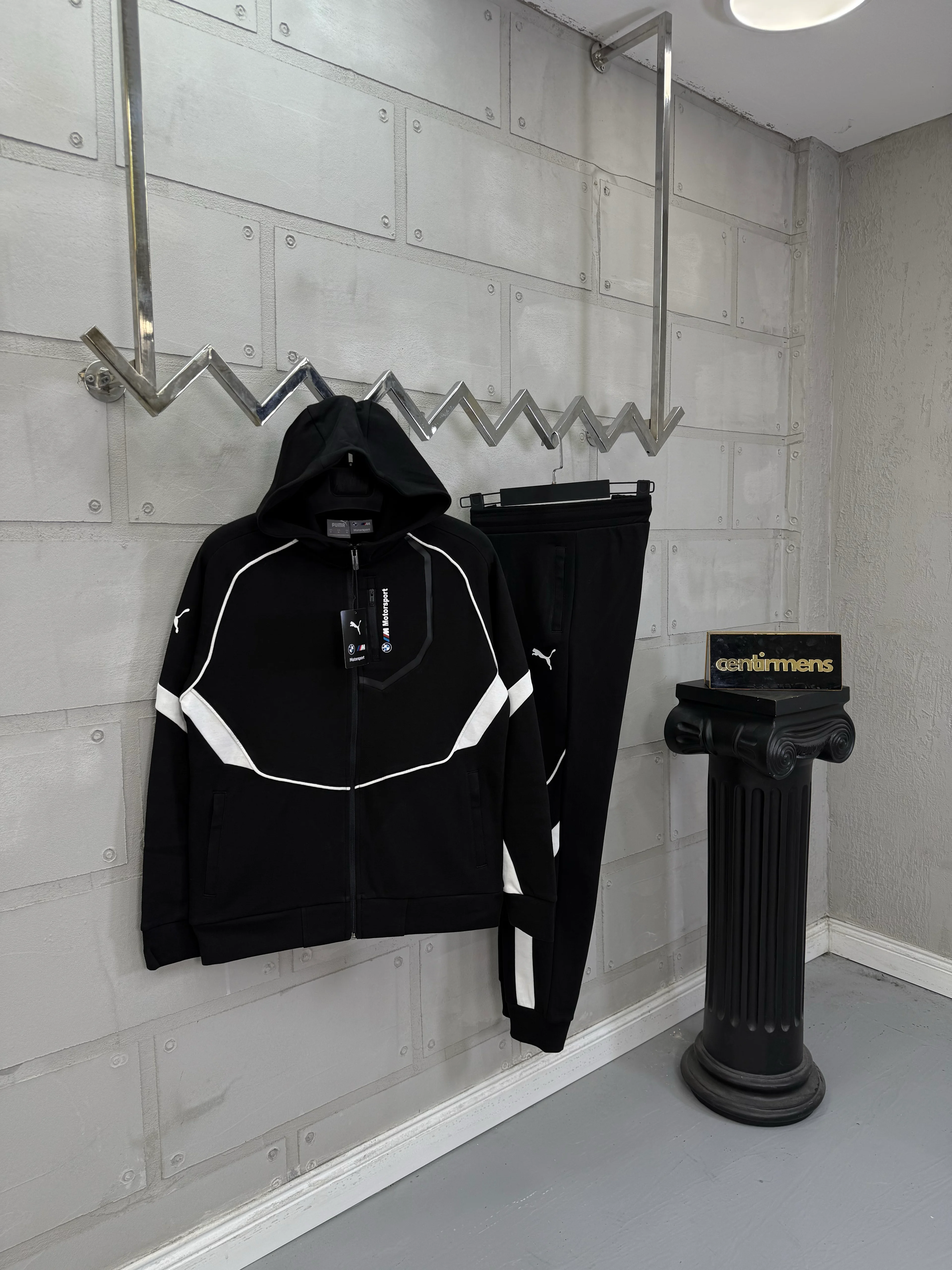 BMW Kapşonlu Eşofman Takım Siyah 