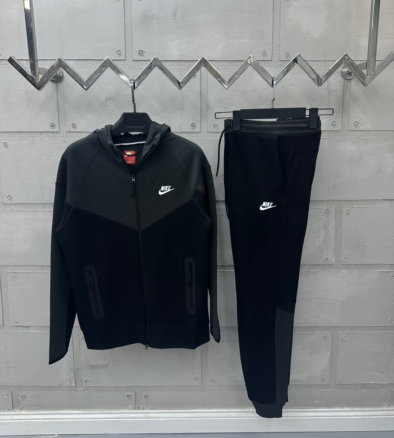 Windrunner Tech Fleece Siyah Gri Eşofman Takımı