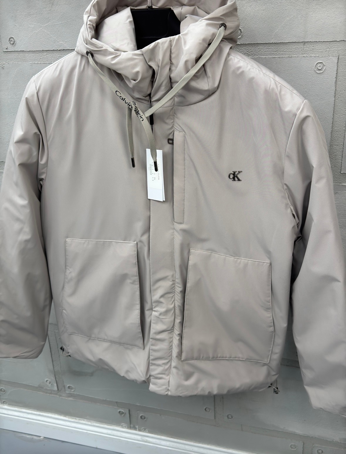 CK Kapüşonlu Krem Regular Fit Mont