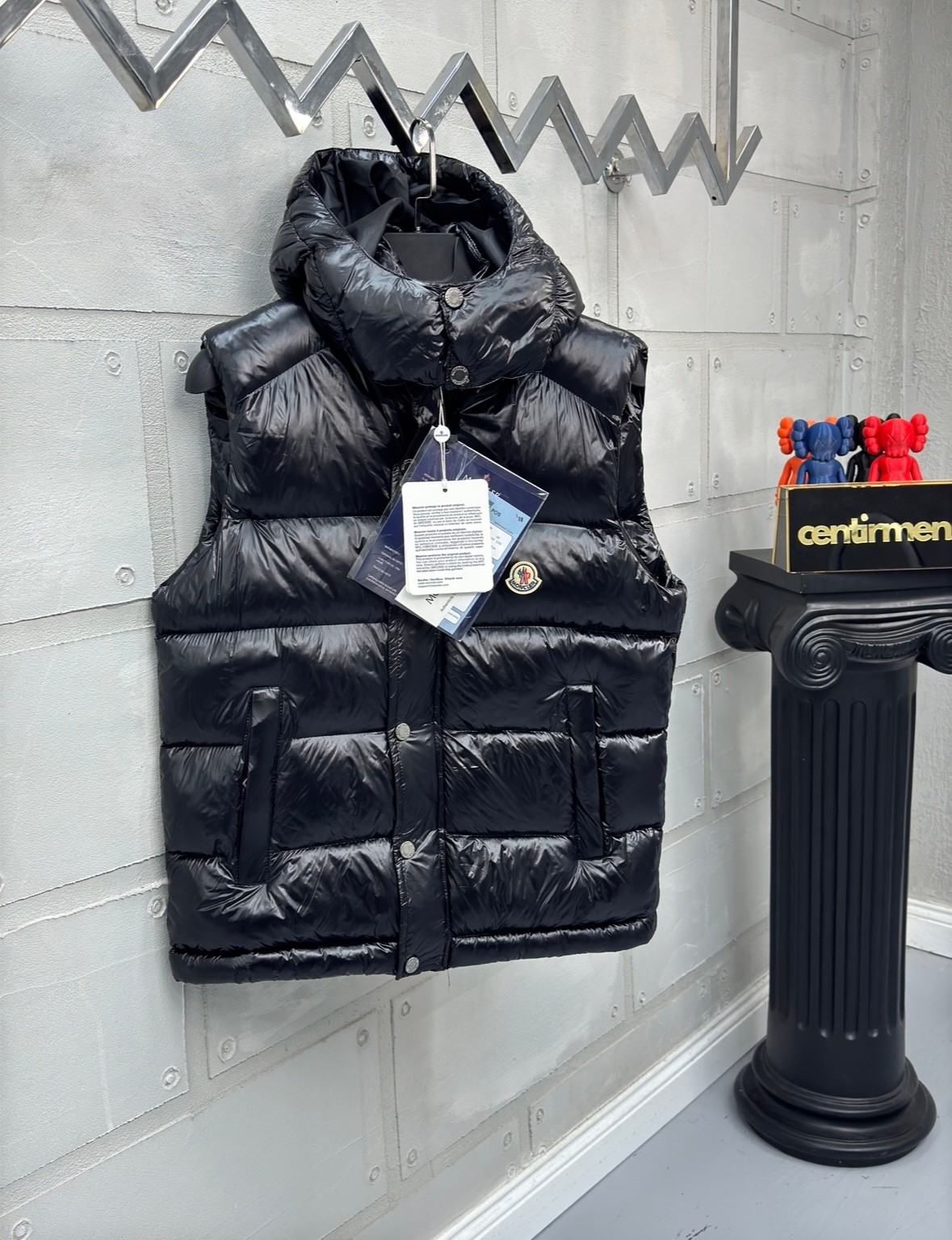 Moncler Siyah Parlak Şişme Yelek