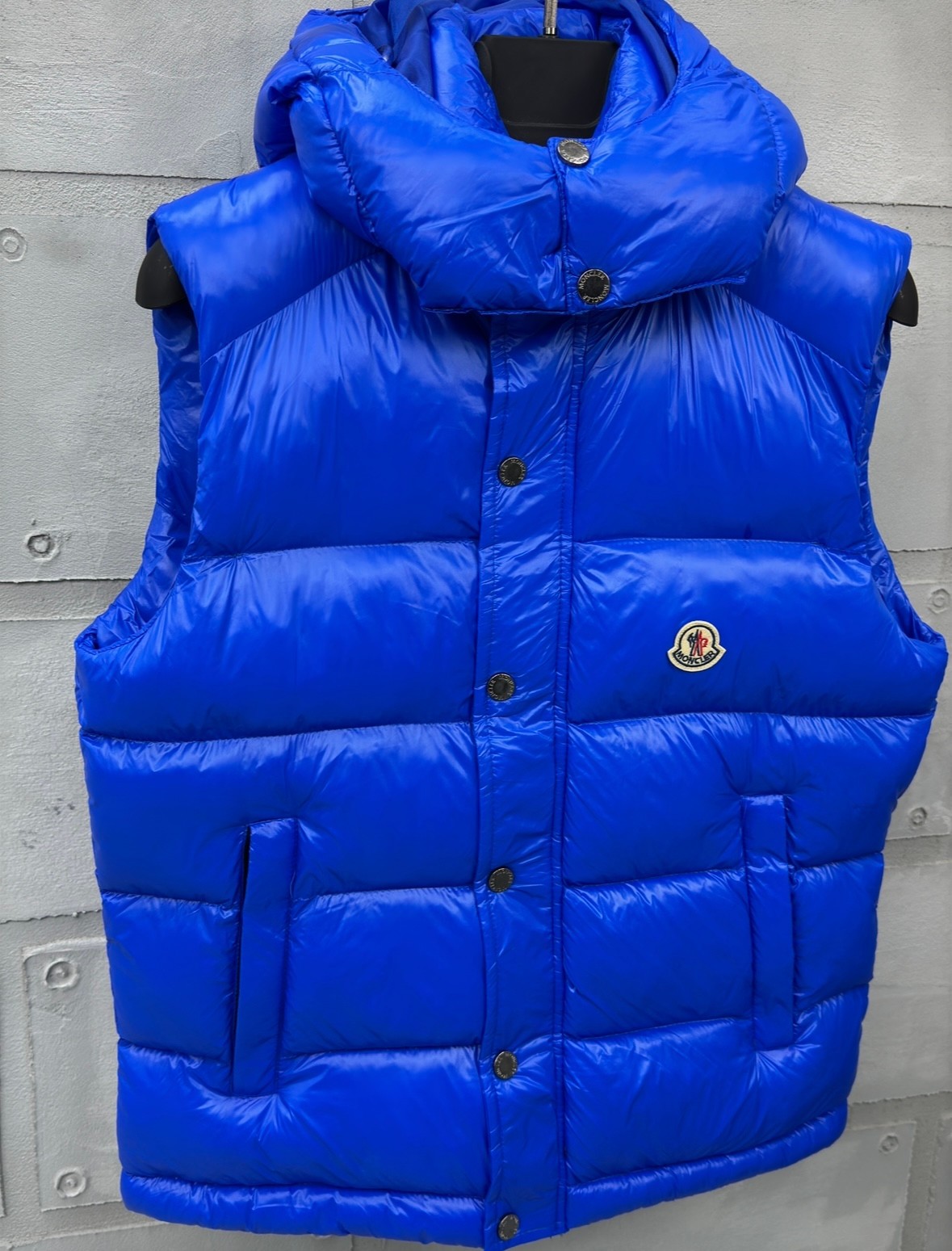 Moncler Mavi Parlak Şişme Yelek