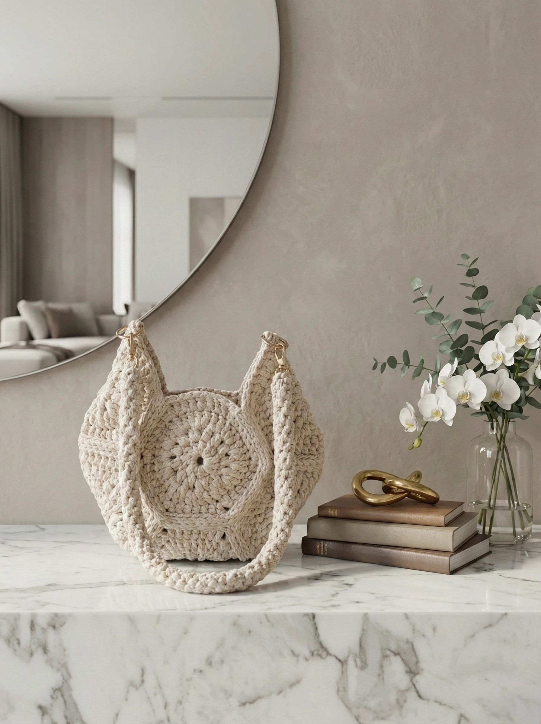 Zoffu Serene - Özel Tasarım Halka Detaylı Omuz Çantası