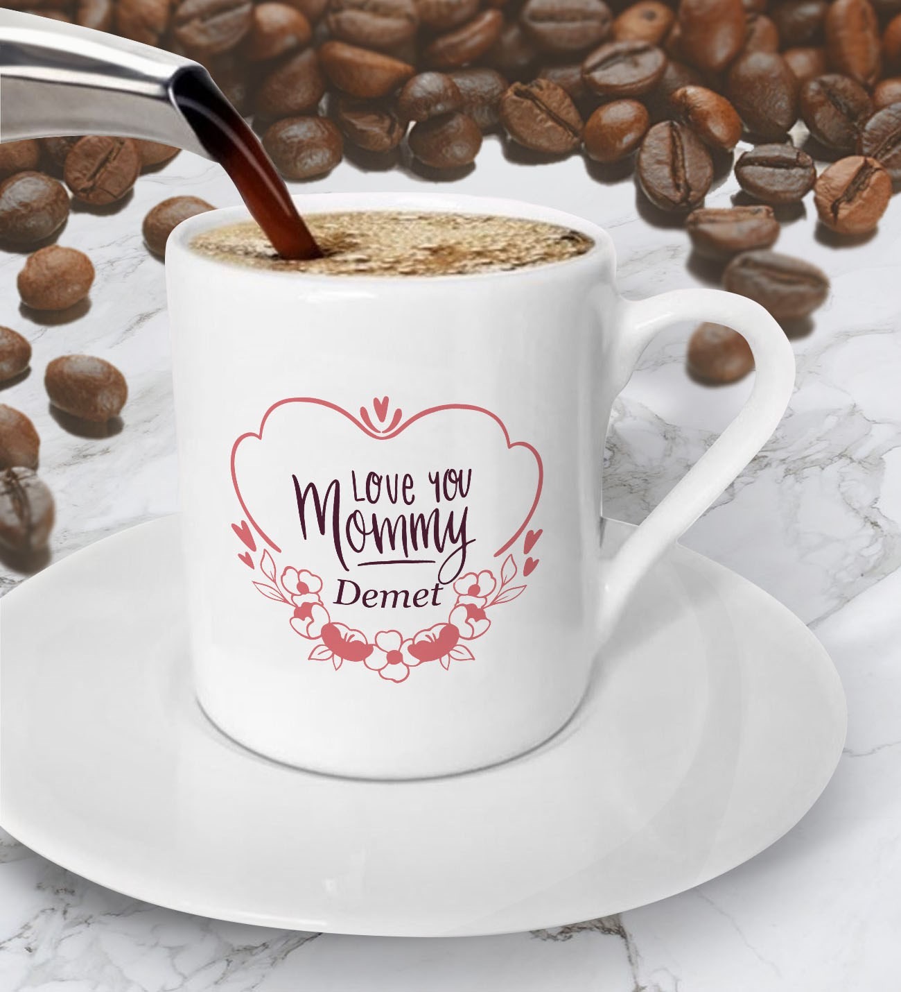 Love You Mommy Anneler Günü Tasarımlı Kahve Fincanı