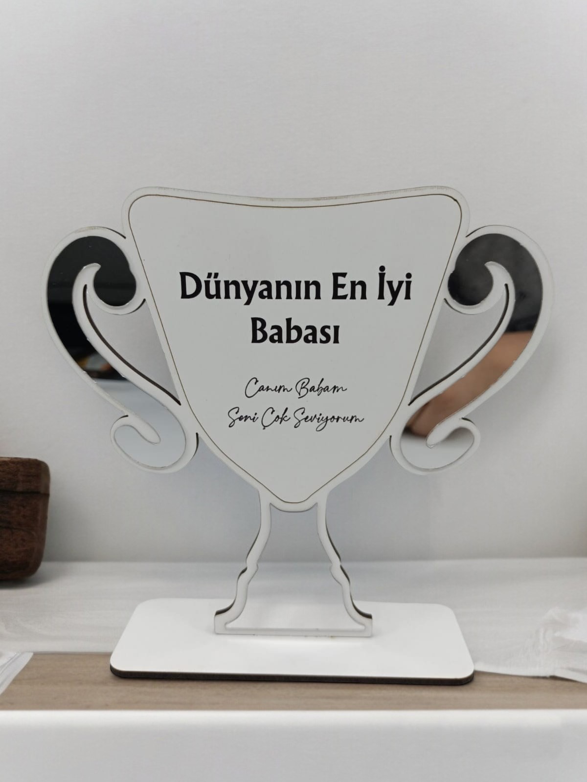 Kişiye Özel  Babalar Günü Tasarımlı Ahşap Plaket 