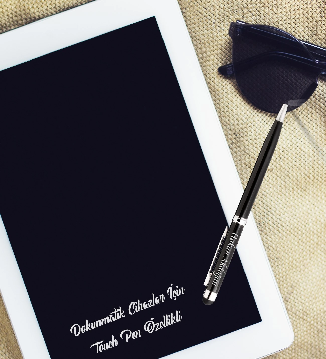 Kişiye Özel Logo ve İsim Baskılı  Ajanda Ve Touchpen Özellikli Metal Kalem Seti