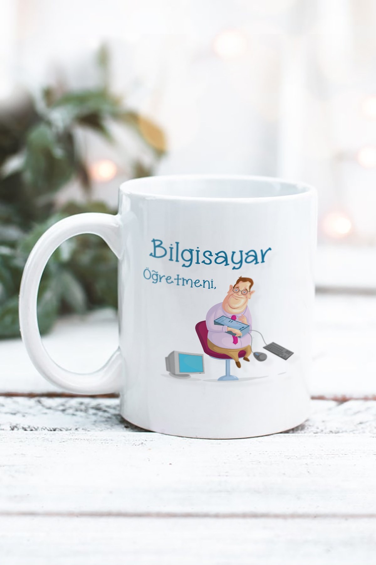 Bilgisayar Öğretmeni Tasarımlı Kupa Bardak