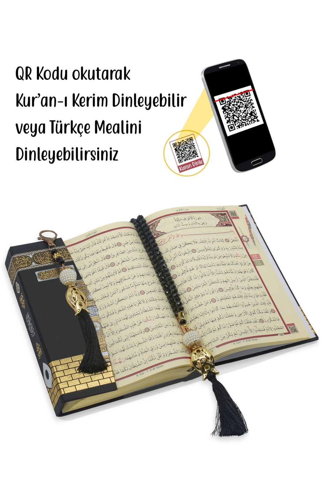 Ahşap Kutulu Kuran-ı Kerim Tesbih Anahtarlık Seti