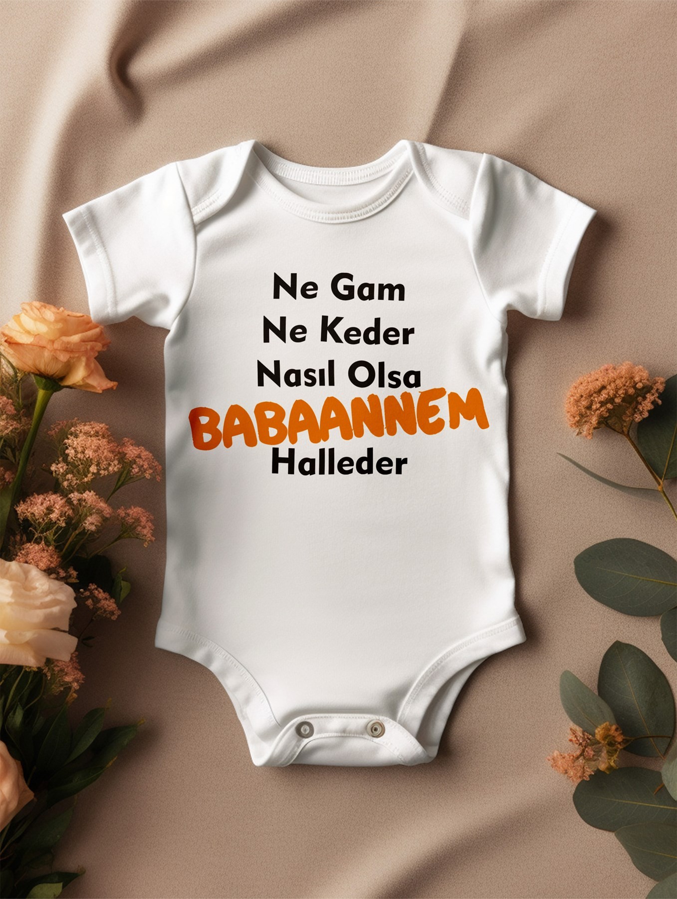 Babaannem Halleder Yazılı Bebek Zıbın