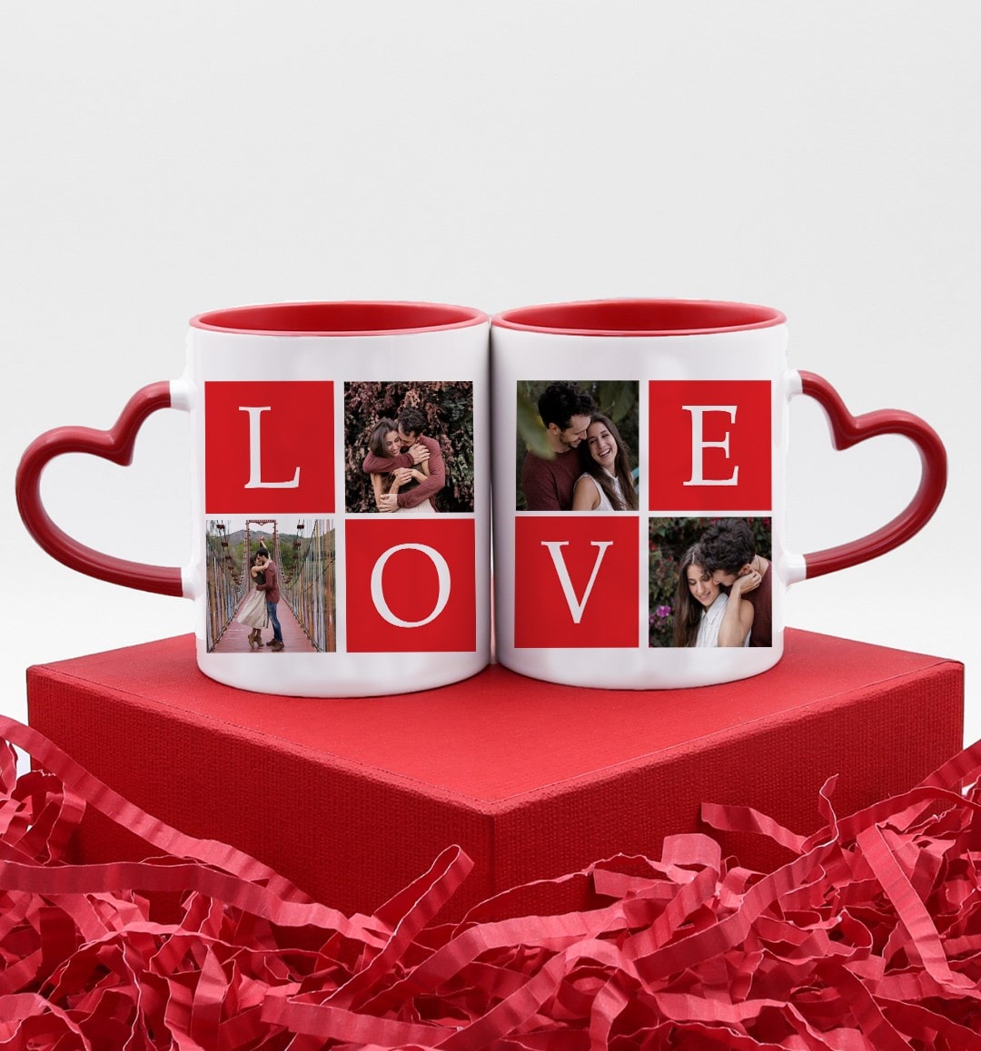 Sevgililer Gününe Özel Fotoğraflı 2 Adet Love Kupa
