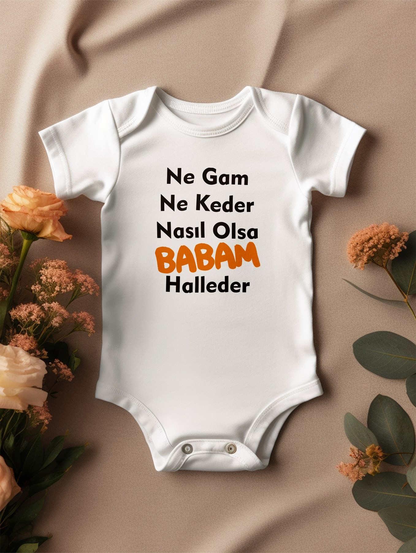 Babam Halleder Yazılı Bebek Zıbın