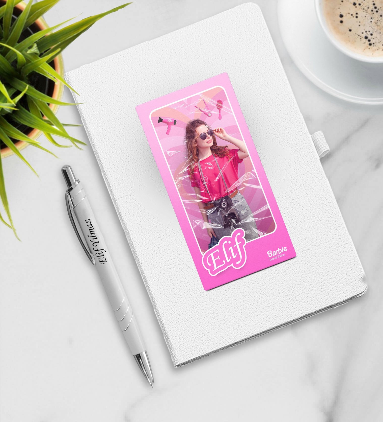 Kişiye Özel Barbie Tasarımlı Ajanda Kalem Seti