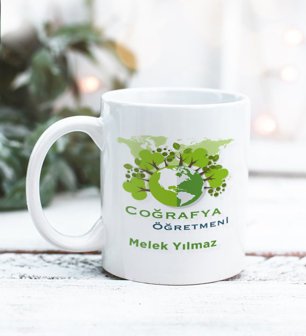 Coğrafya Öğretmeni Tasarımlı Kişiye Özel Kupa Bardak