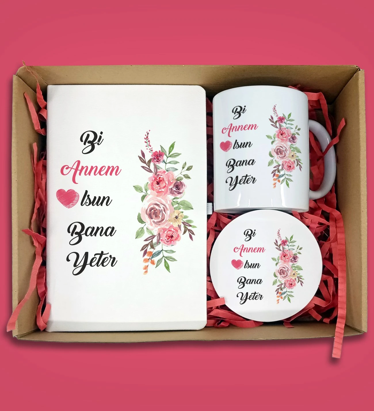 Anneler Gününe Özel Ajanda Kupa Bardak ve Bardak Altlığı Seti 11