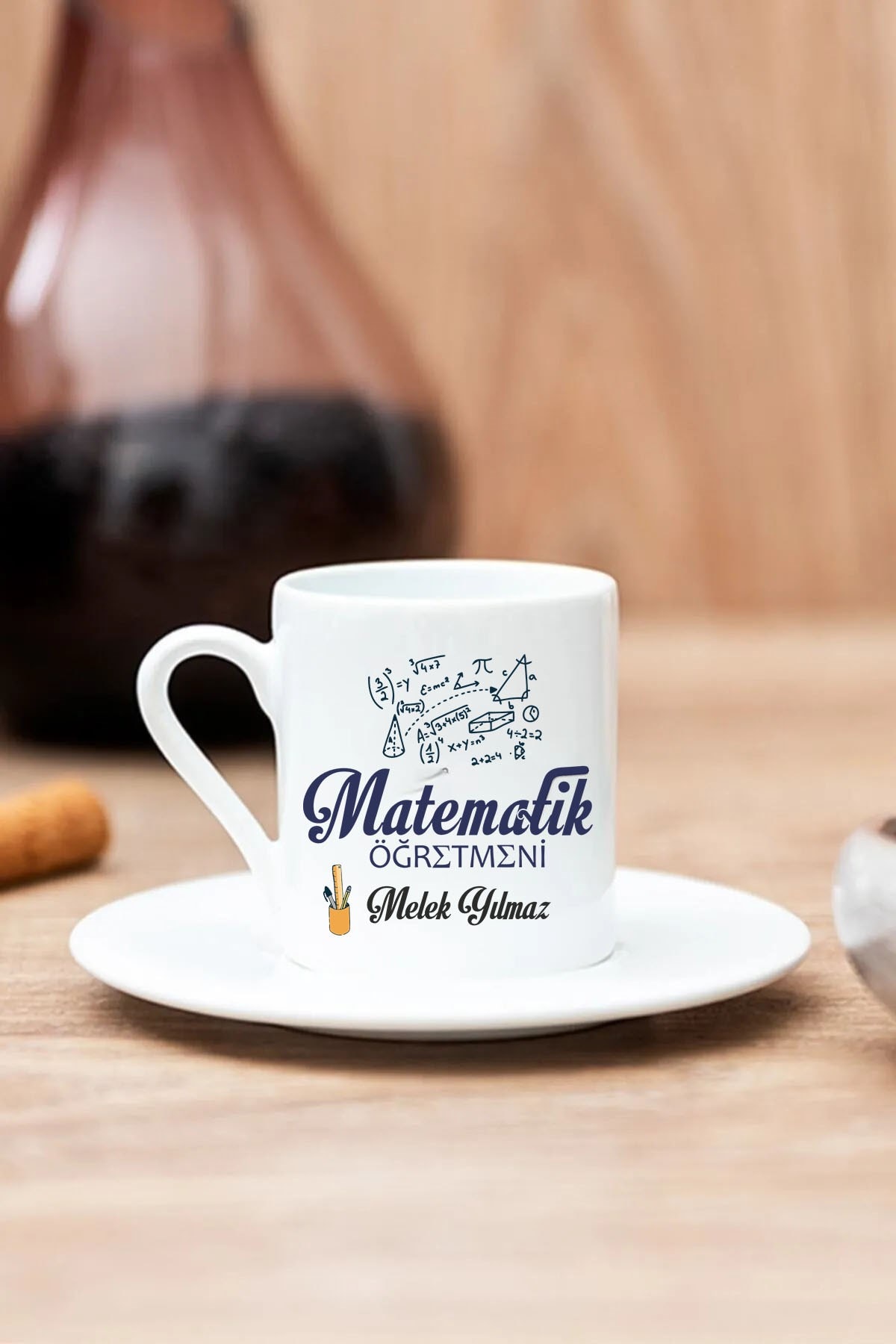 Kişiye Özel Matematik Öğretmeni  Tasarımlı Kahve Fincanı - 1
