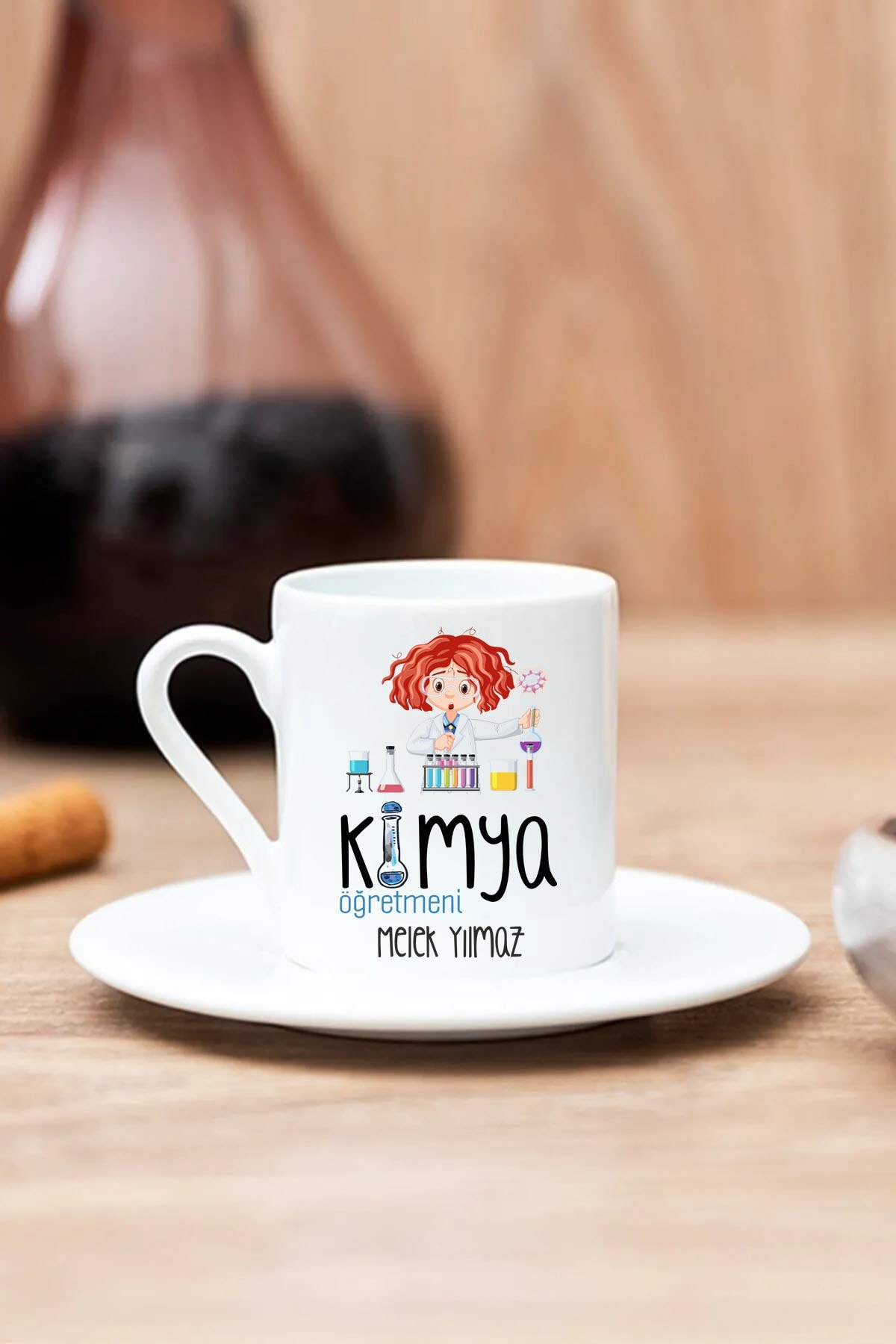 Kişiye Özel Kimya Öğretmeni Tasarımlı Kahve Fincanı - 4