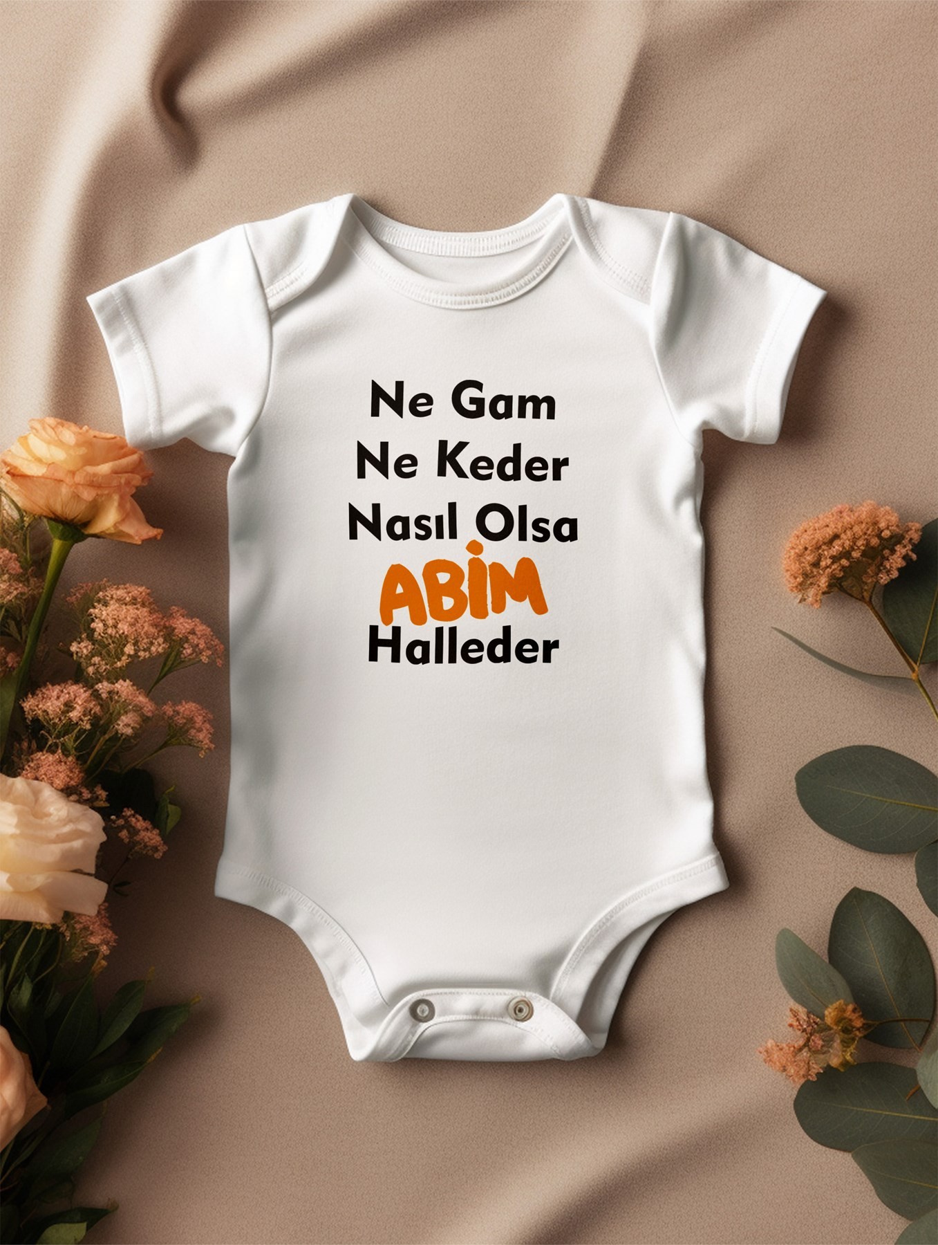 Abim Halleder Baskılı Bebek Zıbını 