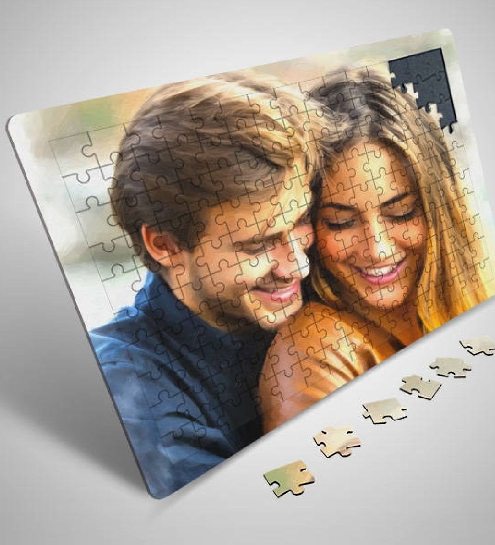 Kişiye Özel Fotoğraf İsim Baskılı Premium A3 Puzzle