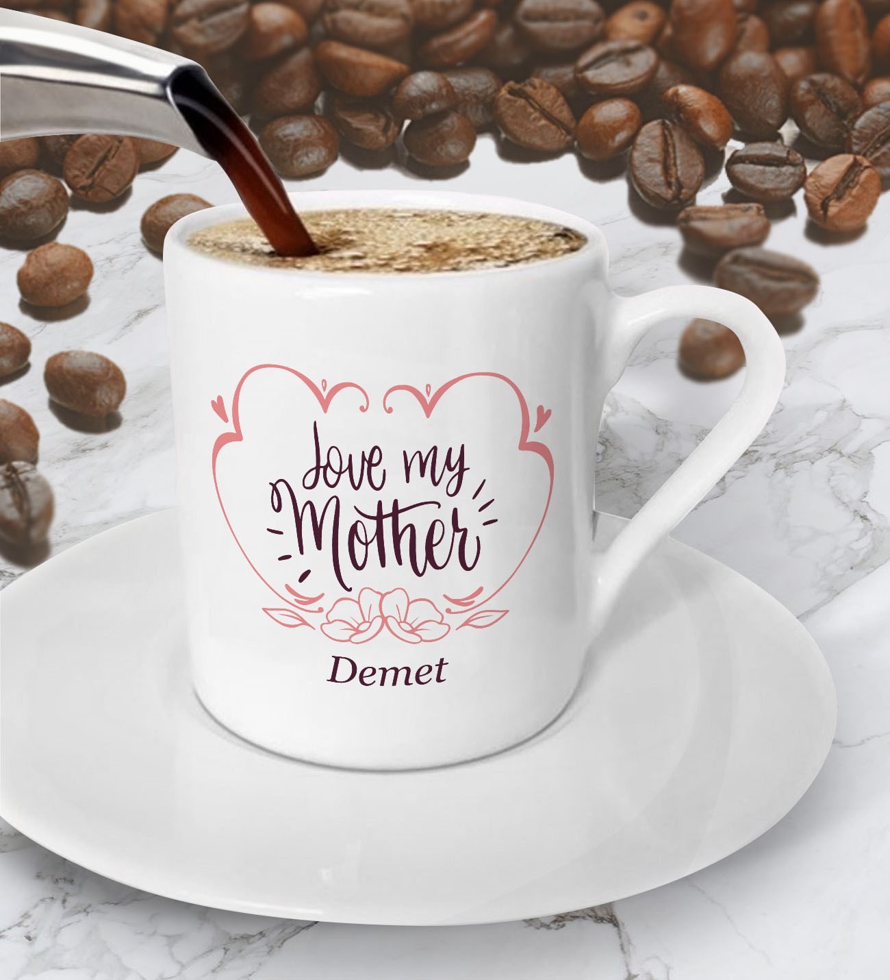 Love My Mother Anneler Günü Tasarımlı Kahve Fincanı