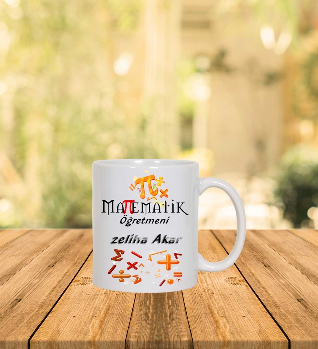 Kişiye Özel Matematik Öğretmeni Tasarımlı Kupa Bardak