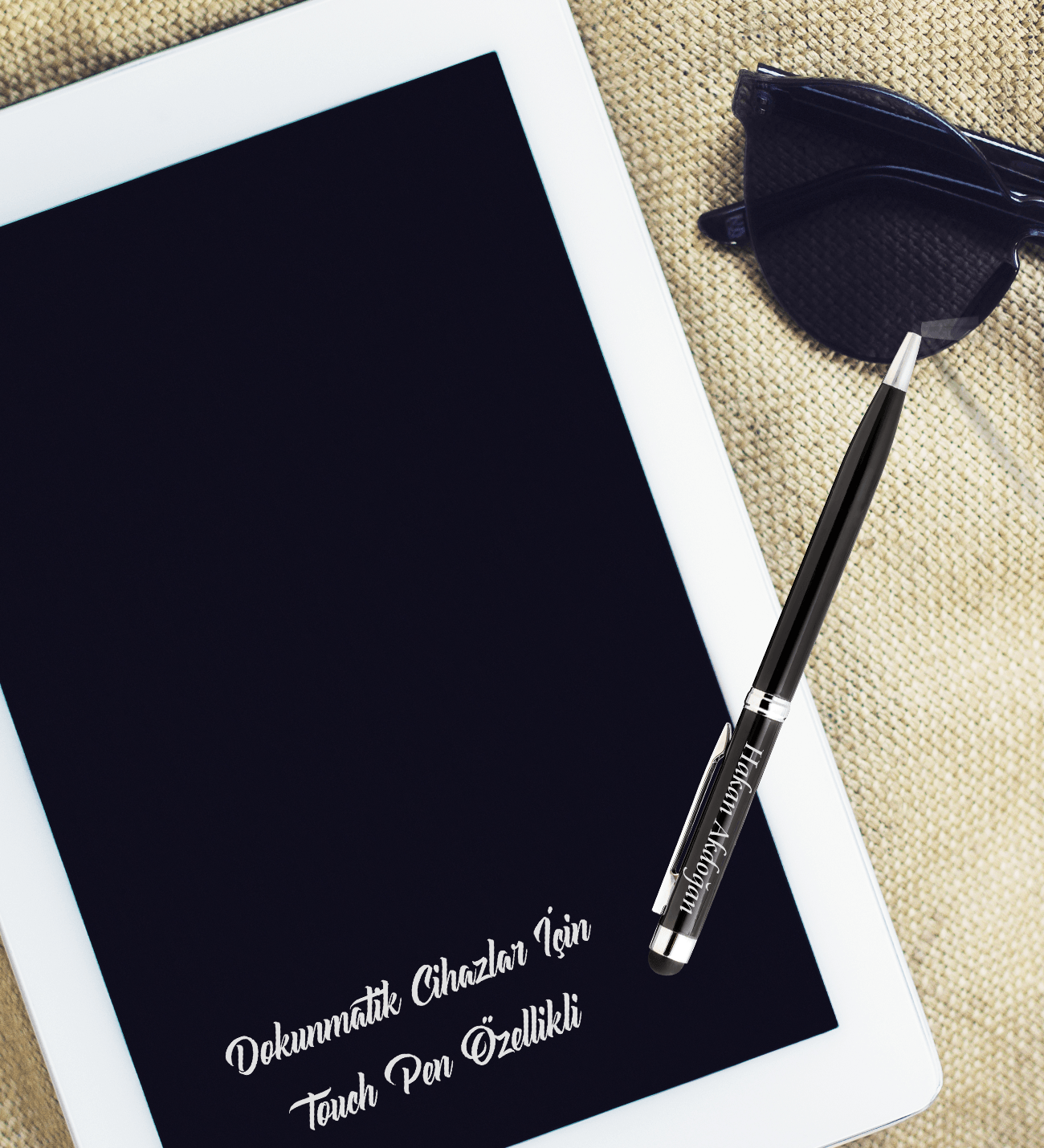  Kişiye Özel İsim Baskılı Kutulu Touch Pen Özellikli Metal Kalem 2 in 1