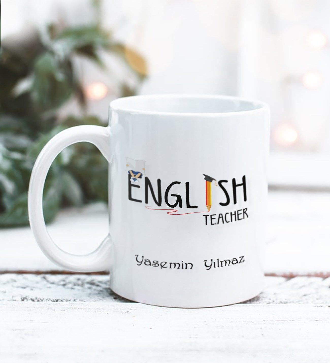 İngilizce Öğretmeni Tasarımlı Kişiye Özel Kupa Bardak