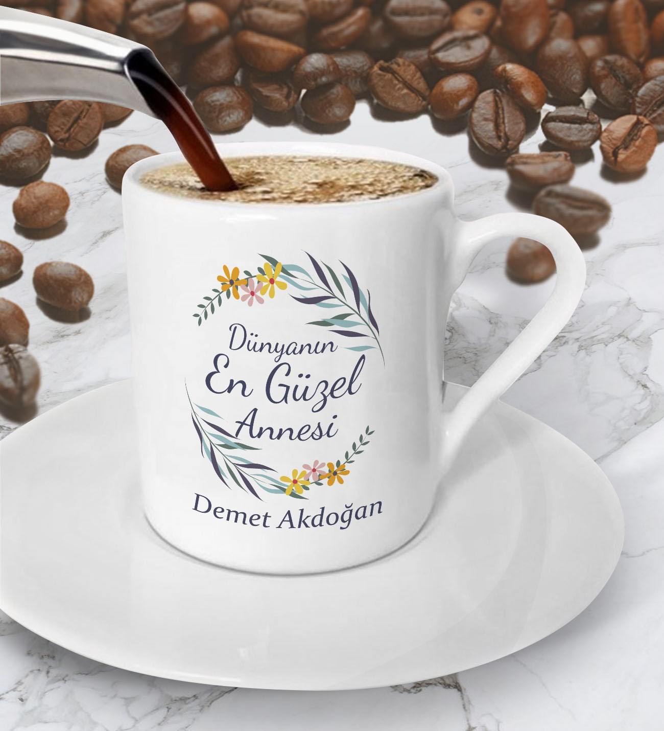Dünyanın En Güzel Annesi Anneler Günü Tasarımlı Kahve Fincanı