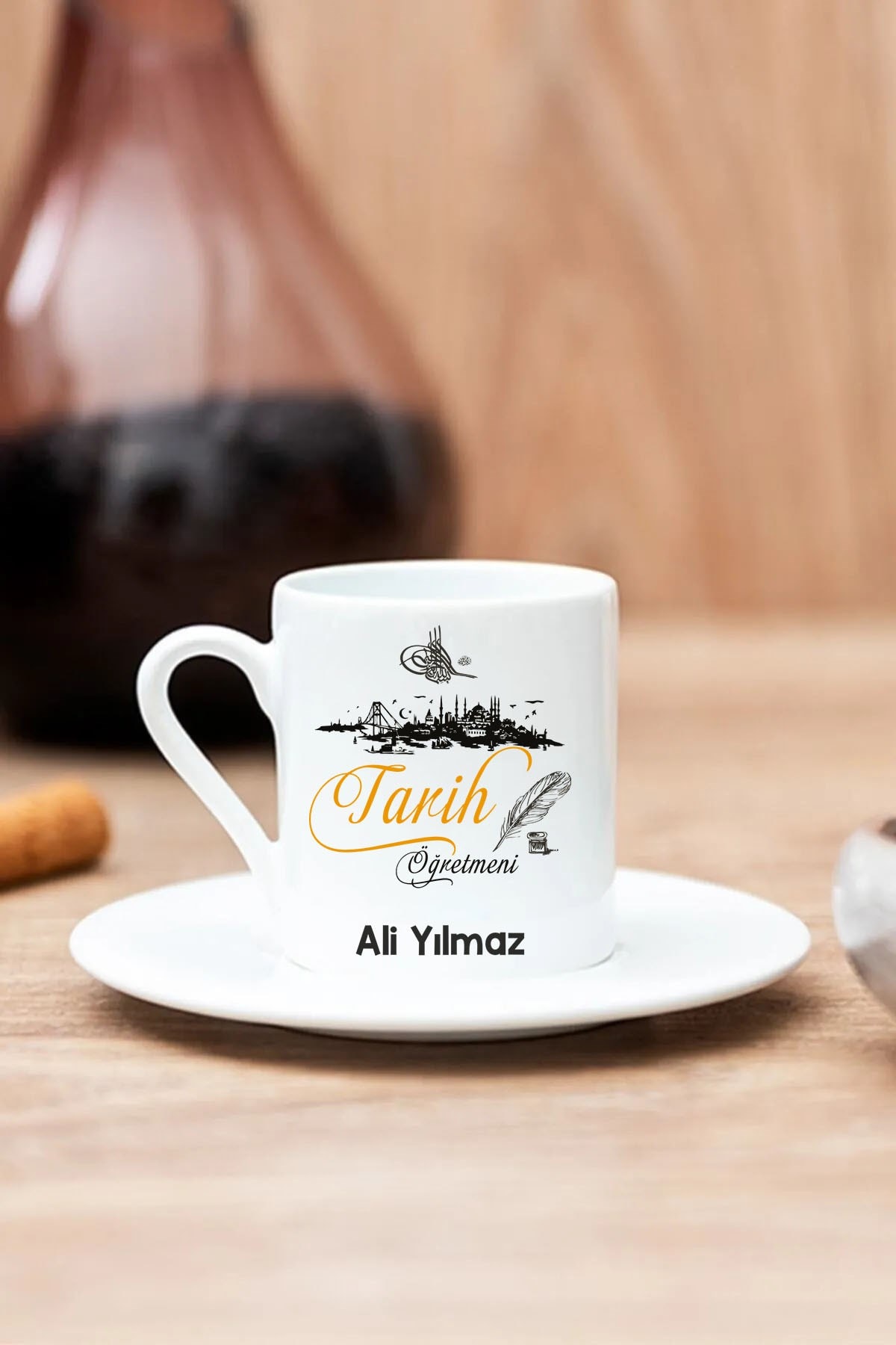 Kişiye Özel Tarih Öğretmeni Tasarımlı Kahve Fincanı