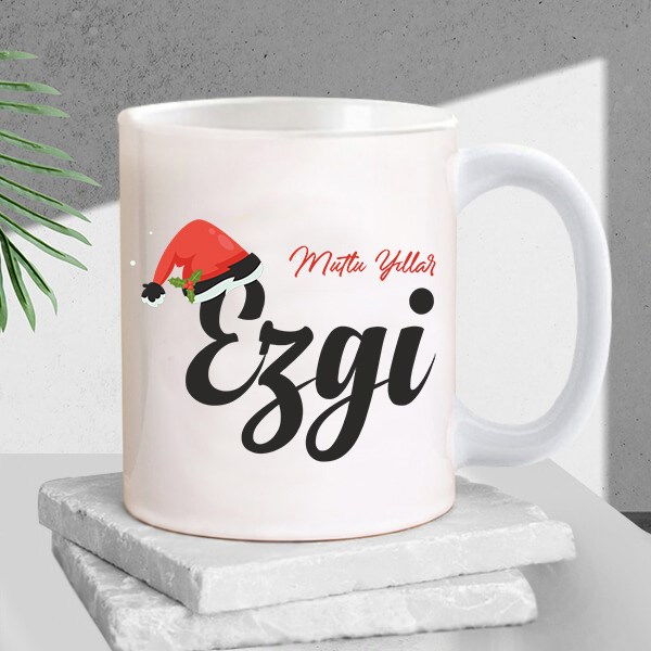 Kişiye Özel Mutlu Yıllar Yazılı Yılbaşı Temalı Kupa