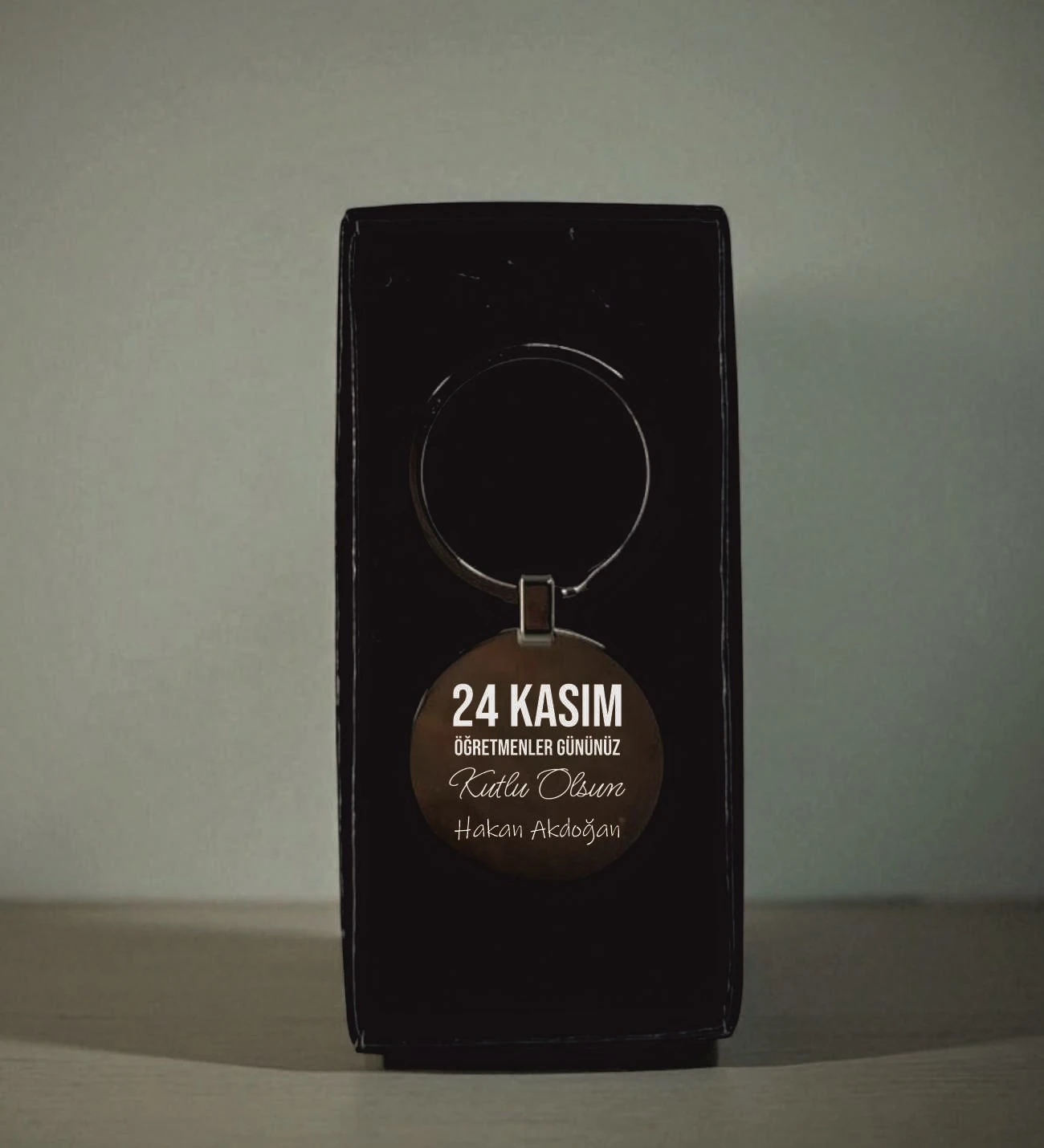 Kişiye Özel İsimli Ahşap Kutuda Termos Kalem Anahtarlık Seti