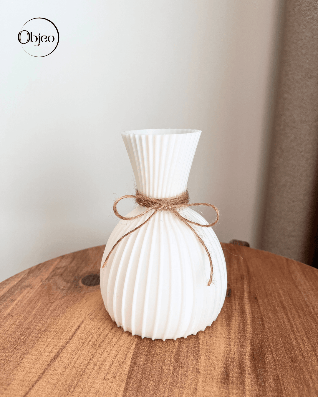 Minimalist Modern Doğal Beyaz Objeo Vazo - 3D Baskı Kırılmaz Dekoratif Obje