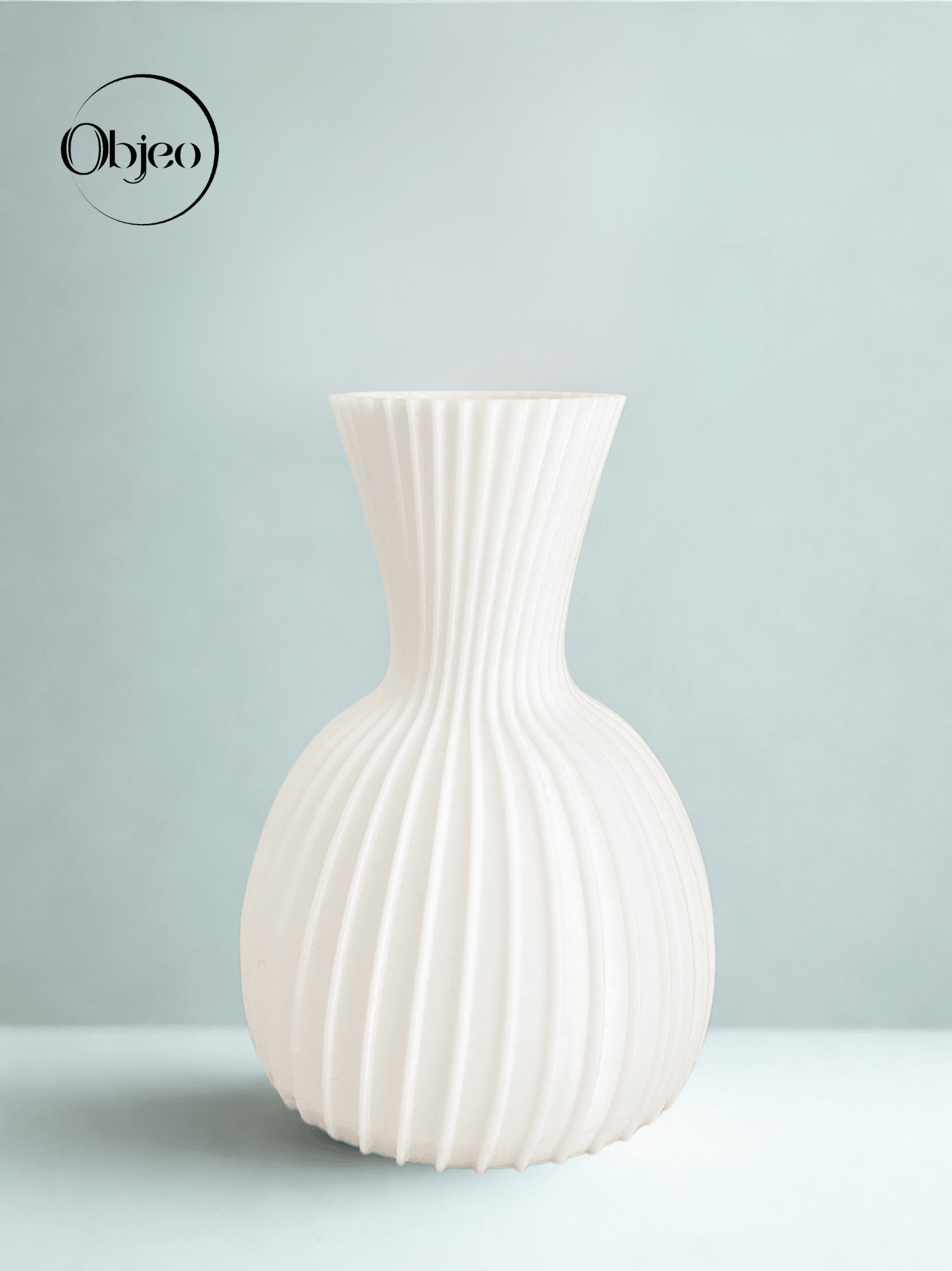 Minimalist Modern Doğal Beyaz Objeo Vazo - 3D Baskı Kırılmaz Dekoratif Obje