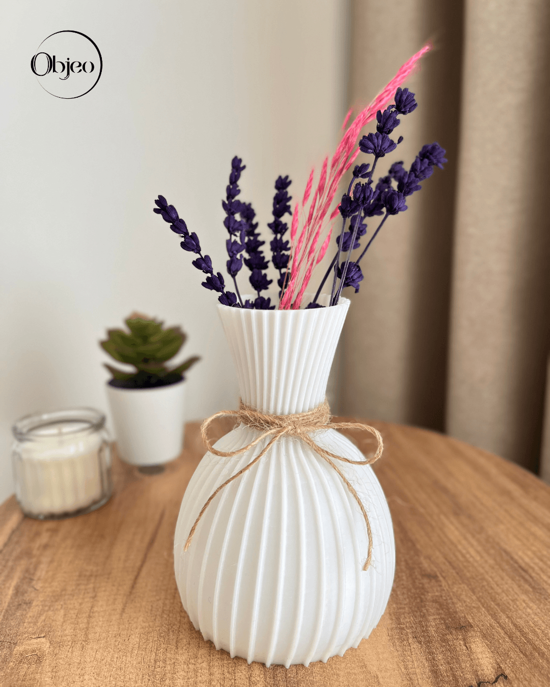 Minimalist Modern Doğal Beyaz Objeo Vazo - 3D Baskı Kırılmaz Dekoratif Obje