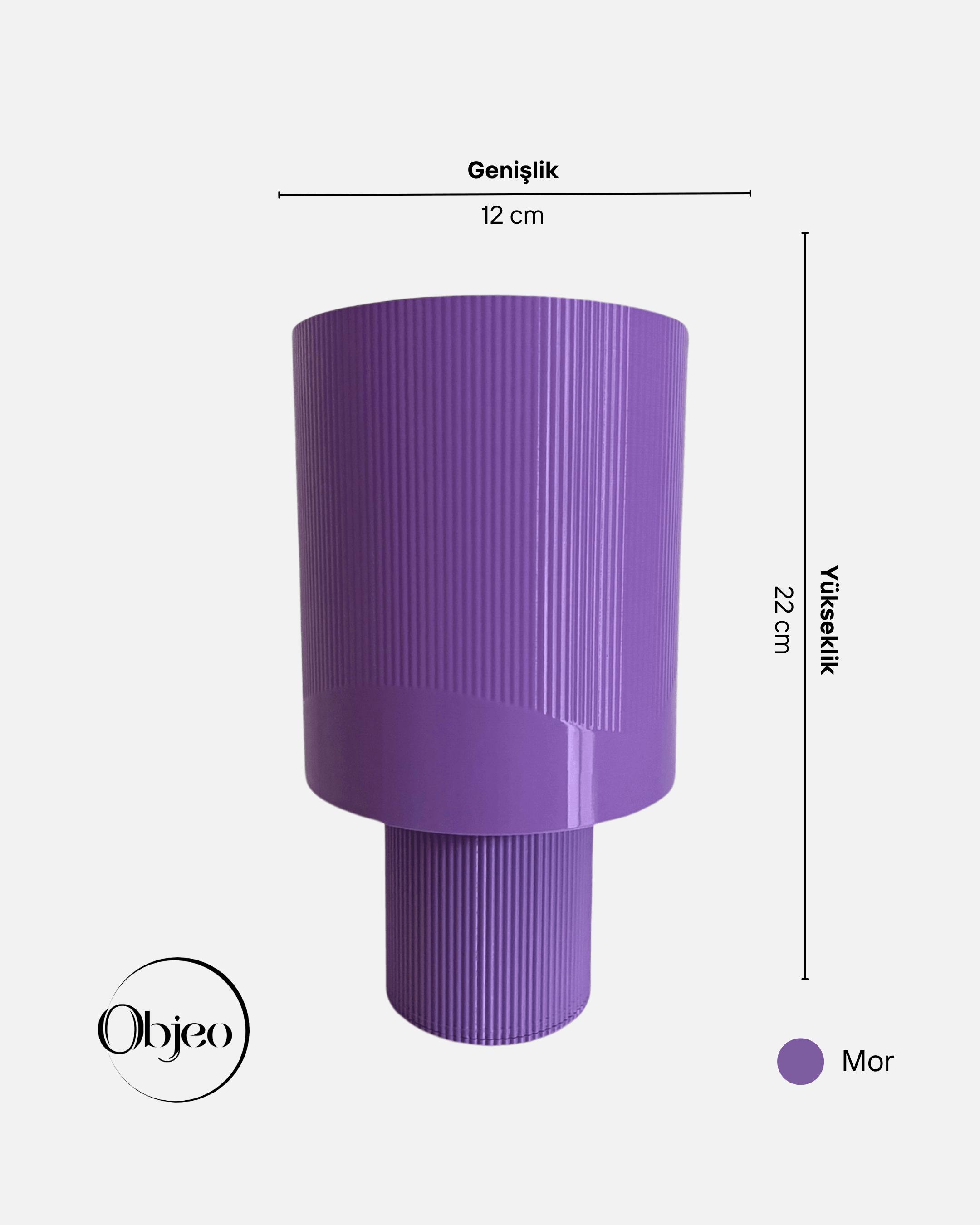 Mor Objeo 3D Özel Tasarım Dekoratif Çocuk Odası Abajur