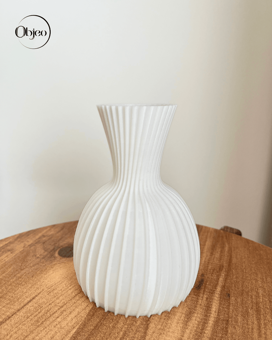 Minimalist Modern Doğal Beyaz Objeo Vazo - 3D Baskı Kırılmaz Dekoratif Obje