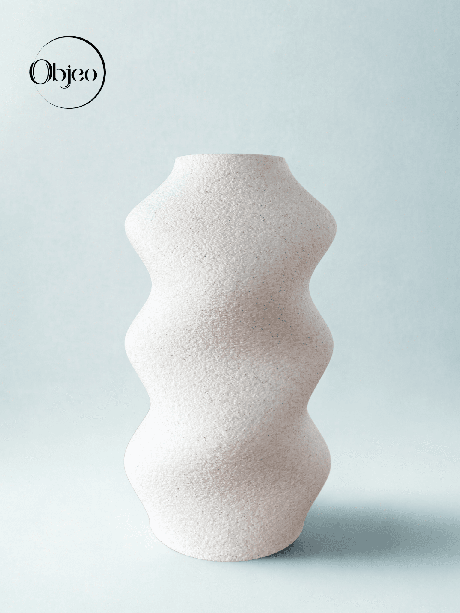 Granit Desenli Modern Objeo Vazo-19 cm-Dokulu 3D Baskı Şık Kırılmaz Dekoratif Obje