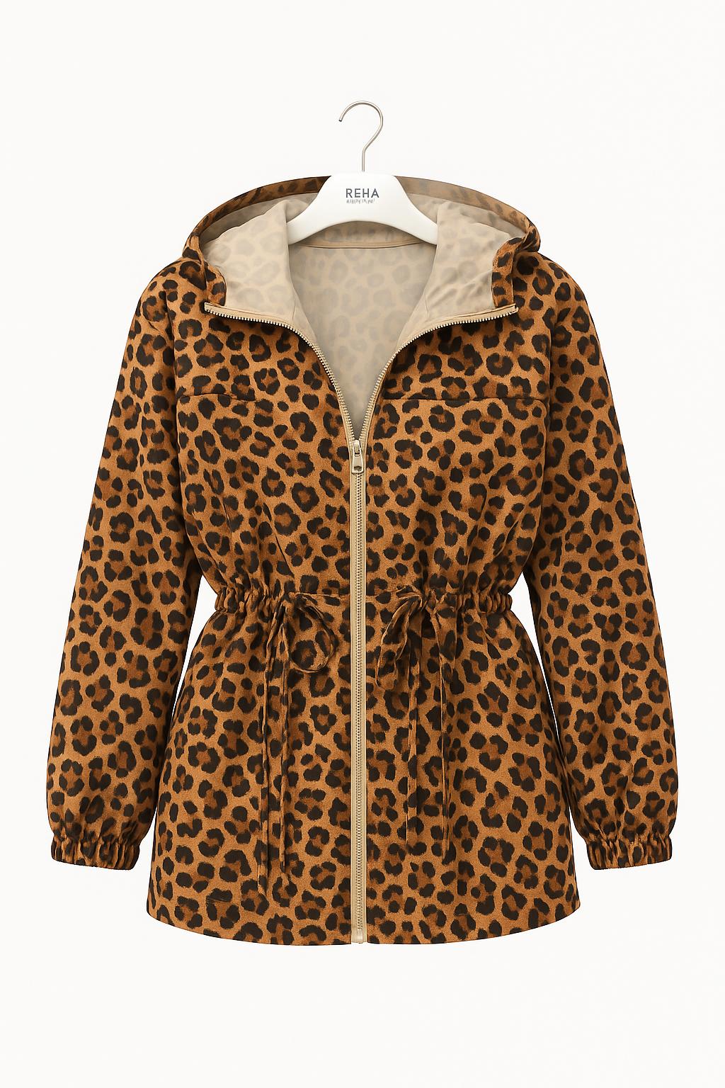 Leopar Desen Yağmurluk- Trenç - Leopar