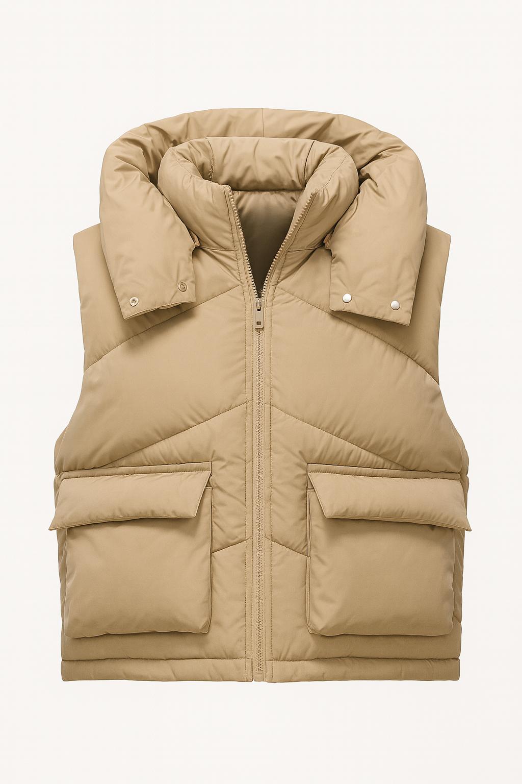 İtalyan Kapitone Yelek - Bej