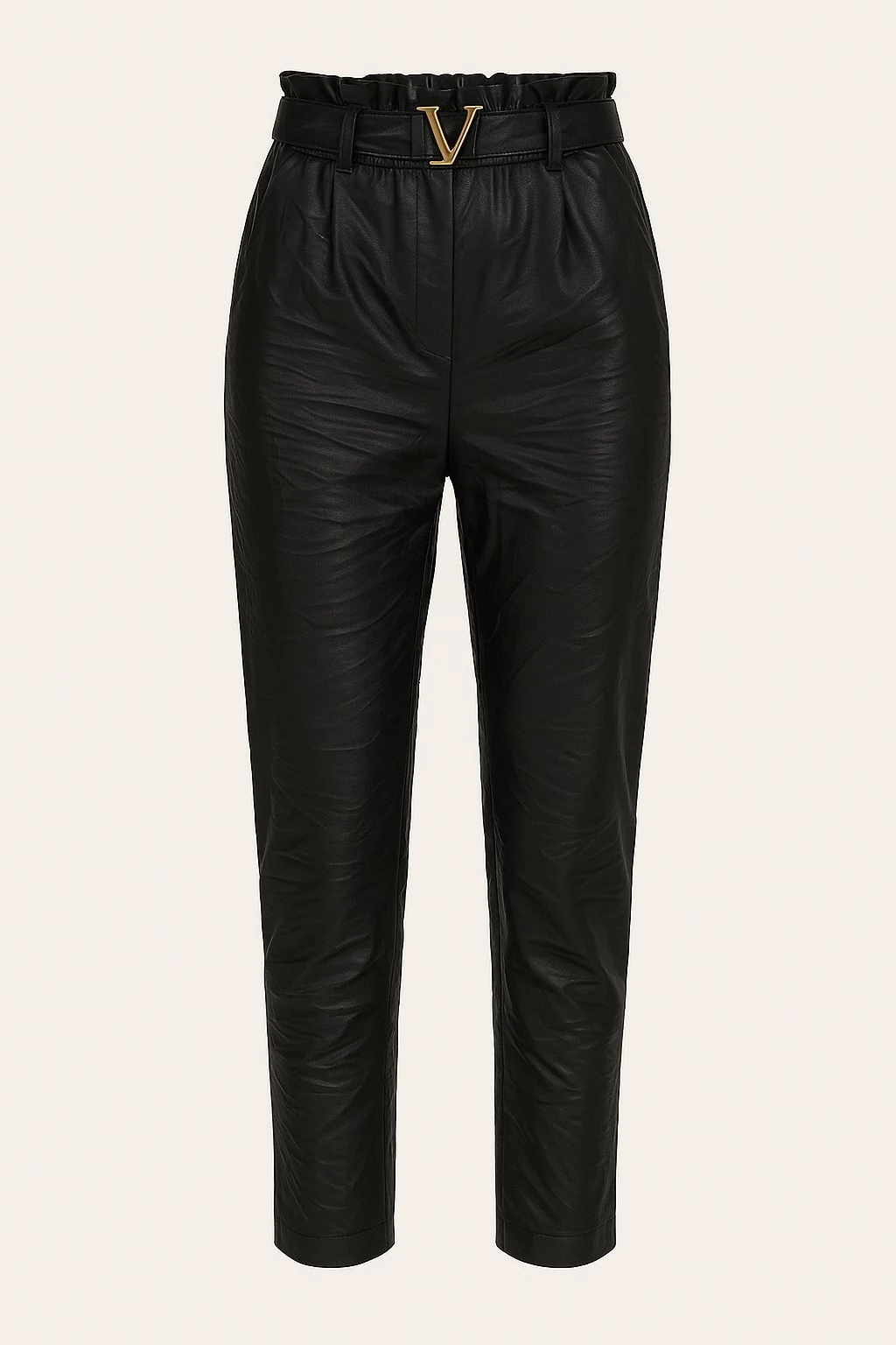 İTALY Deri Pantolon - Siyah