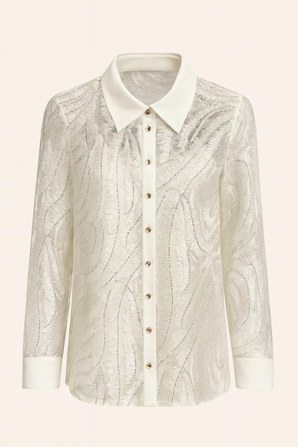 Lurex Jakarlı Abiye Gömlek
