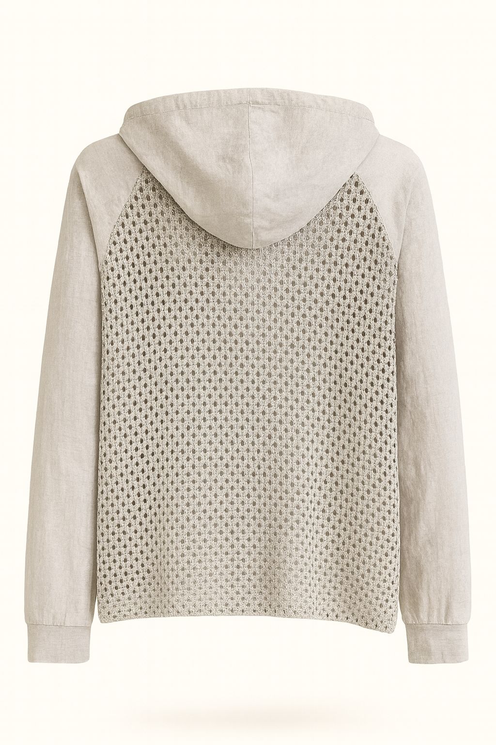 İTALY File Detay Kapüşonlu Hırka - Krem